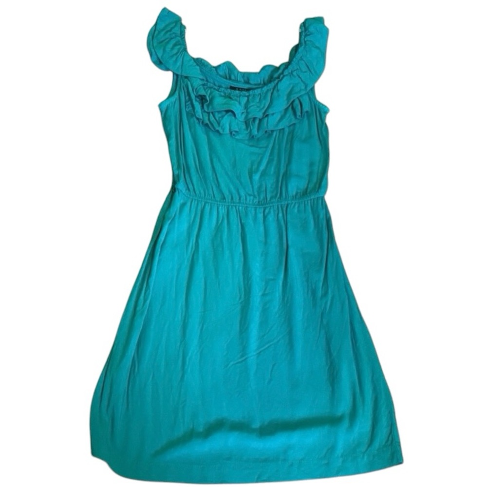 B Darlin Teal Ruffle Top Tank Style Dress Junior’s Size 5